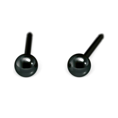 Studex black ball earrings, 3mm, 7537-0300