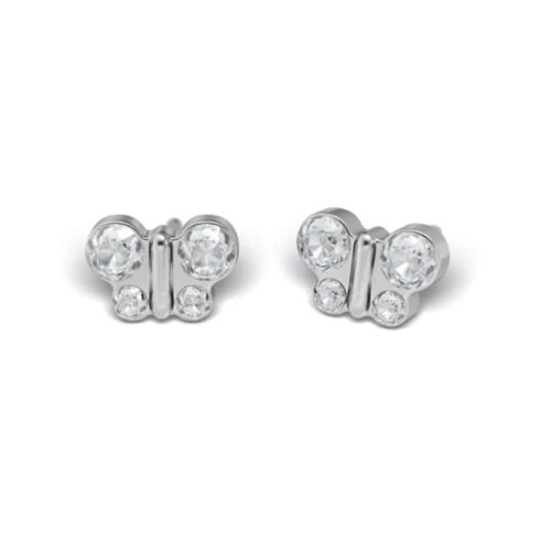 Studex steel Butterfly Cubic zircon Earrings, 8mm, 7524-2004