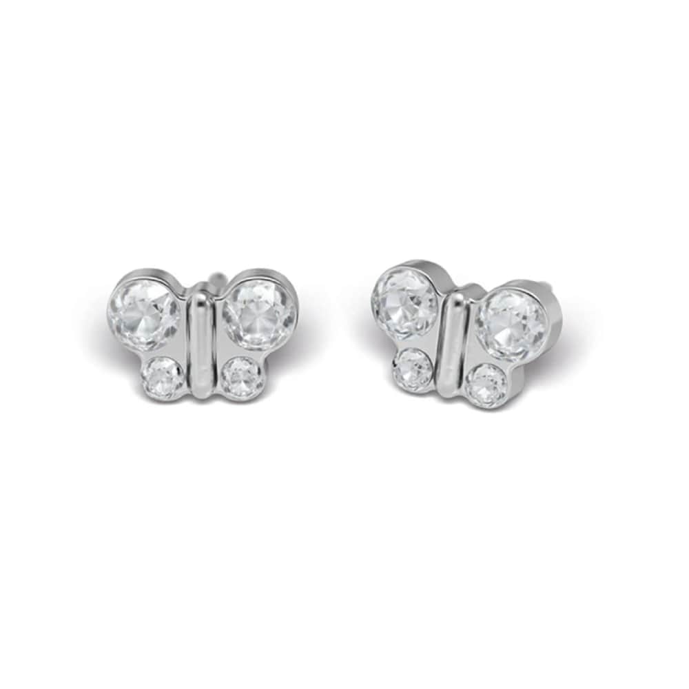 Studex steel Butterfly Cubic zircon Earrings, 8mm, 7524-2004