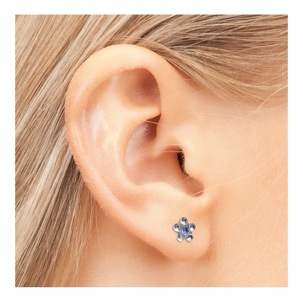Studex steel Light Sapphire Sep Earrings, 5mm 7512-6399 - Image 3