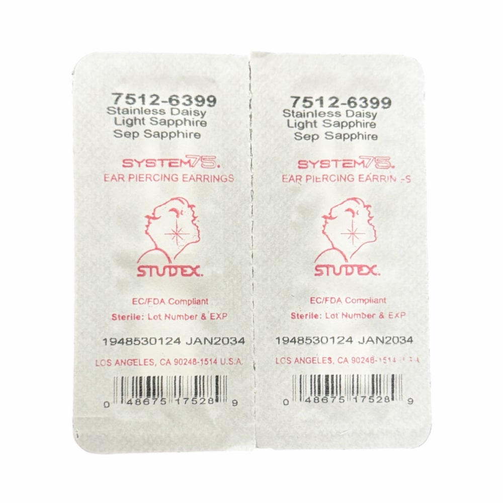 Studex steel Light Sapphire Sep Earrings, 5mm 7512-6399 - Image 6