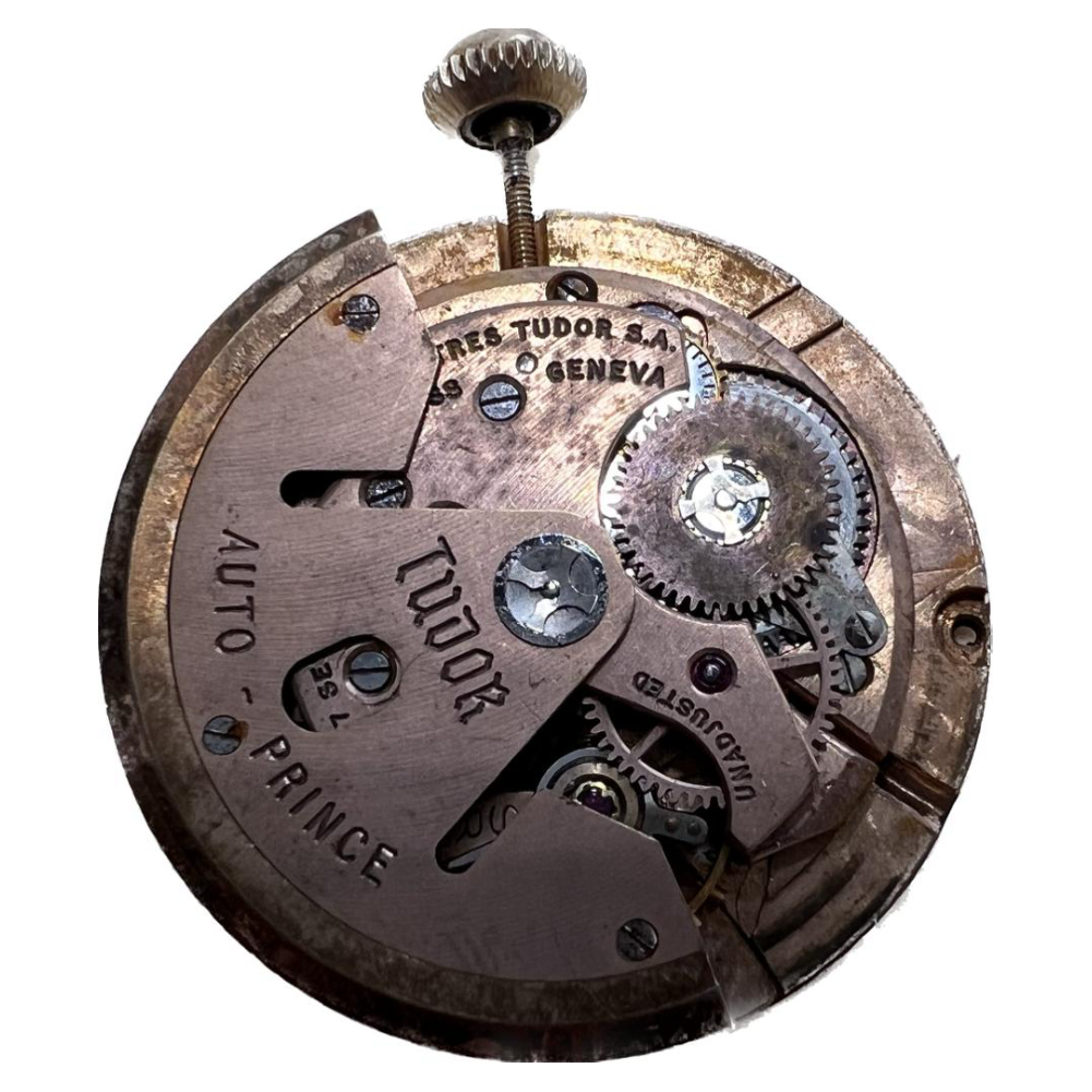 Tudor Oyster Prince caliber 390 automatic movement with dial and gold tone hands for repair or parts - Image 2