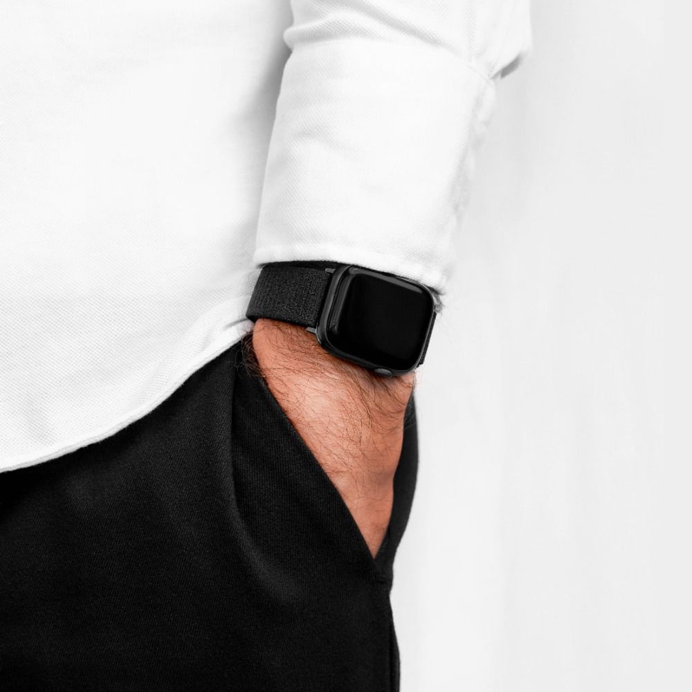 Velcro Black Watch Strap Soft, Elastic & Versatile, 20 mm - Image 3