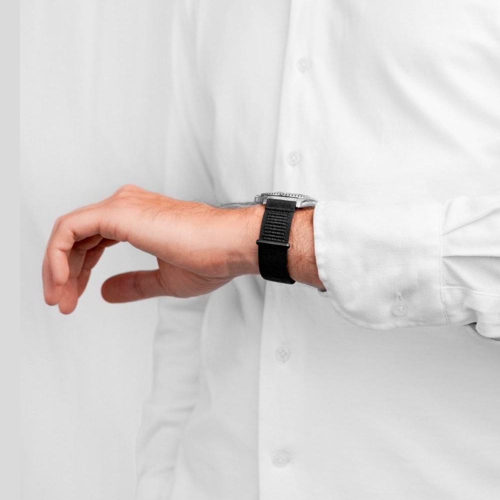 Velcro Black Watch Strap Soft, Elastic & Versatile, 20 mm - Image 5