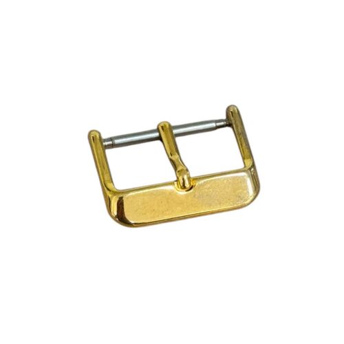 Yellow gold plated buckle for leather strap closure with spring bar 20 mm