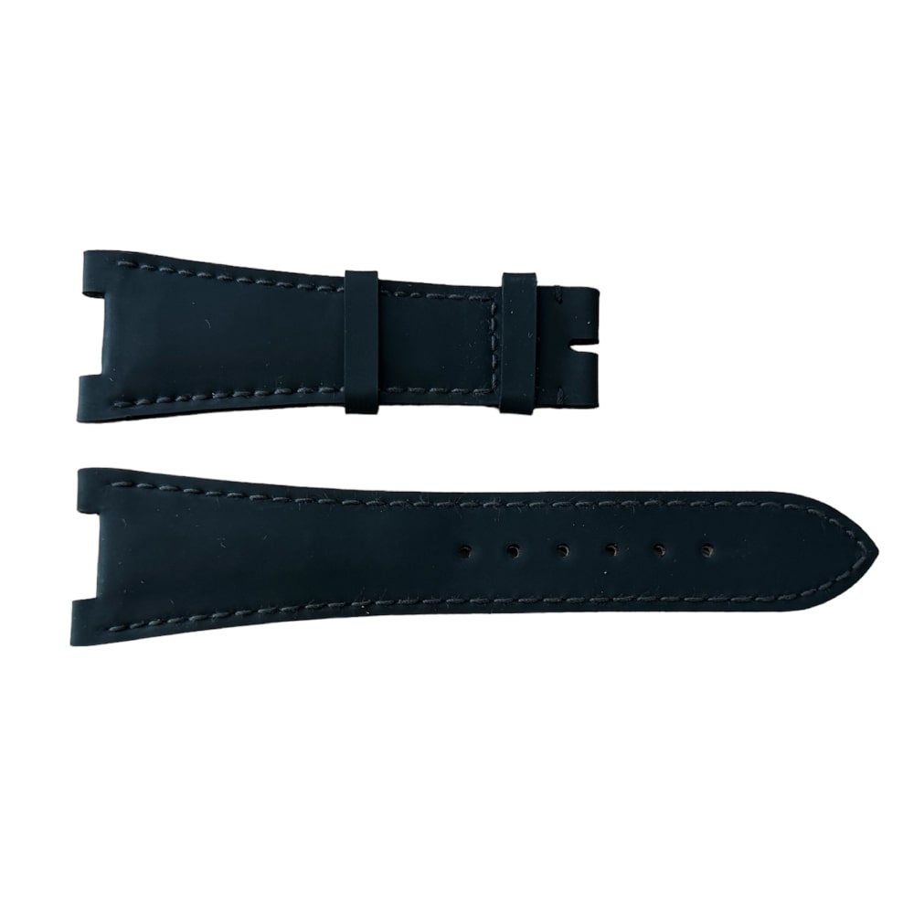 New Black Leather Strap for Patek Philippe Watches (25 x 12 mm)