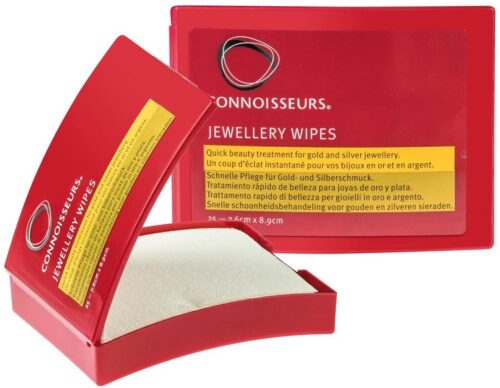 Connoisseurs Jewellery Wipes, Pre-cut wipes for easy use on silver, gold, precious stones, and fashion jewelry,  ref. CONN776