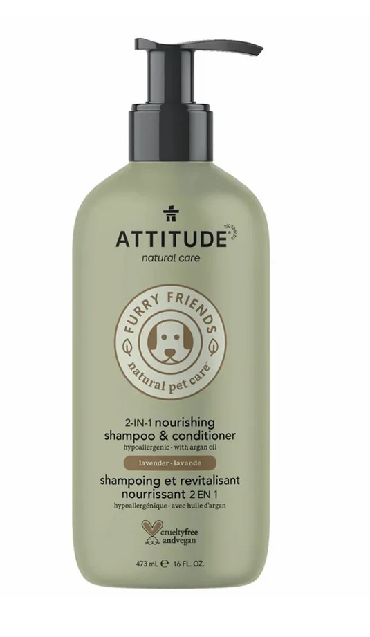 Natural Pet Care 2 in 1 Nourishing Shampoo & Conditioner, Lavender, Furry Friends by ATTITUDE