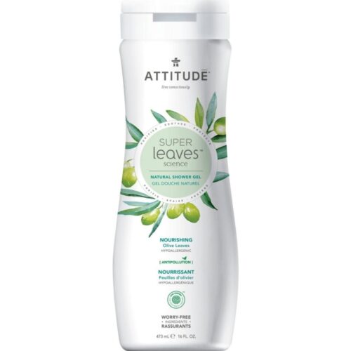 Soothing Shower Gel, Olive Leaves, Super Leaves, ATTITUDE