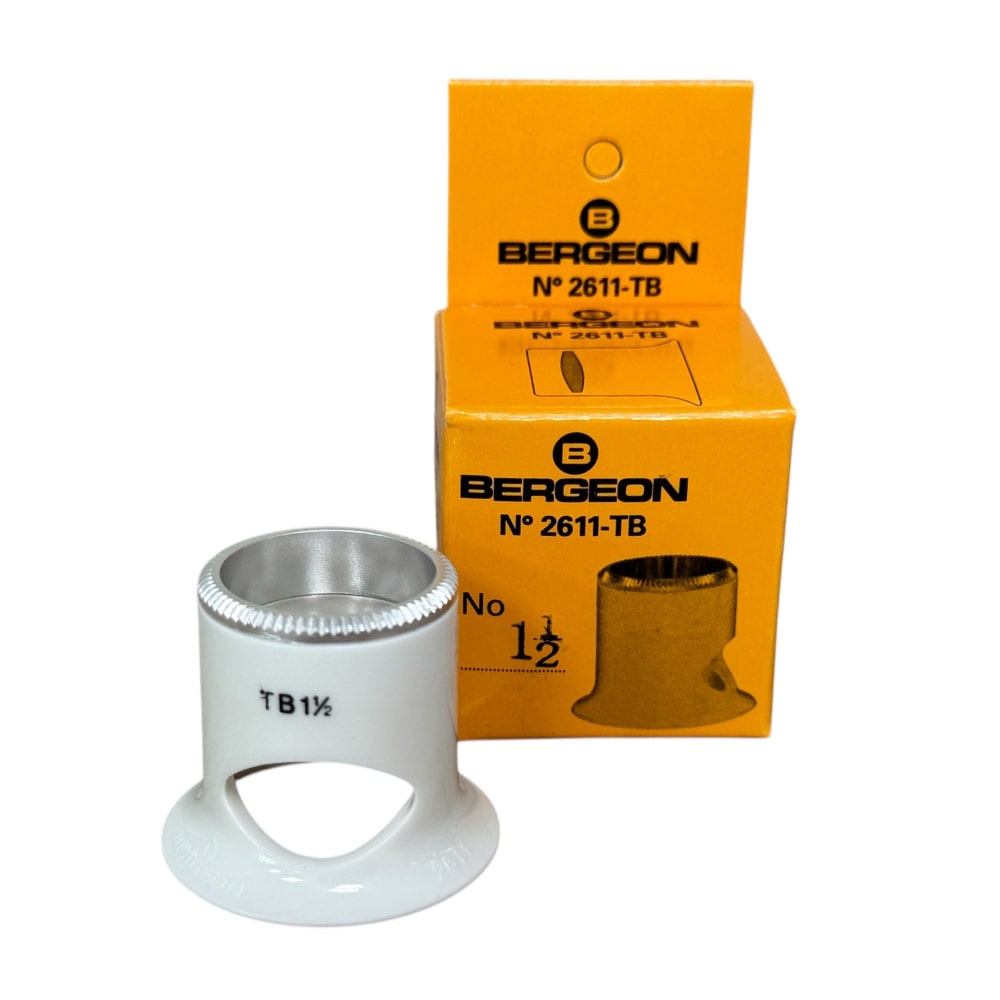 Bergeon 2611-TB-1.5 loupe, white, biconvex, ventilation port, magnification x6.7 - Image 4