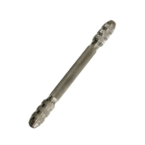 Bergeon 5679 Pin Vice Handle in Nickel Plated Brass, 2 Chucks 0 - 1.5, 1.9 - 3 mm