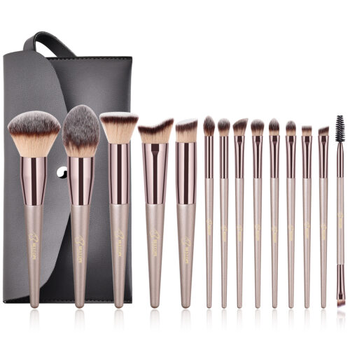BESTOPE Makeup Brushes, Conical Handle Professional Premium Synthetic Makeup Brush Set Kit With Case Bag