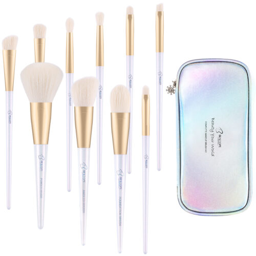 Makeup Brushes with Shiny Case Mermaid BESTOPE 10 Pcs