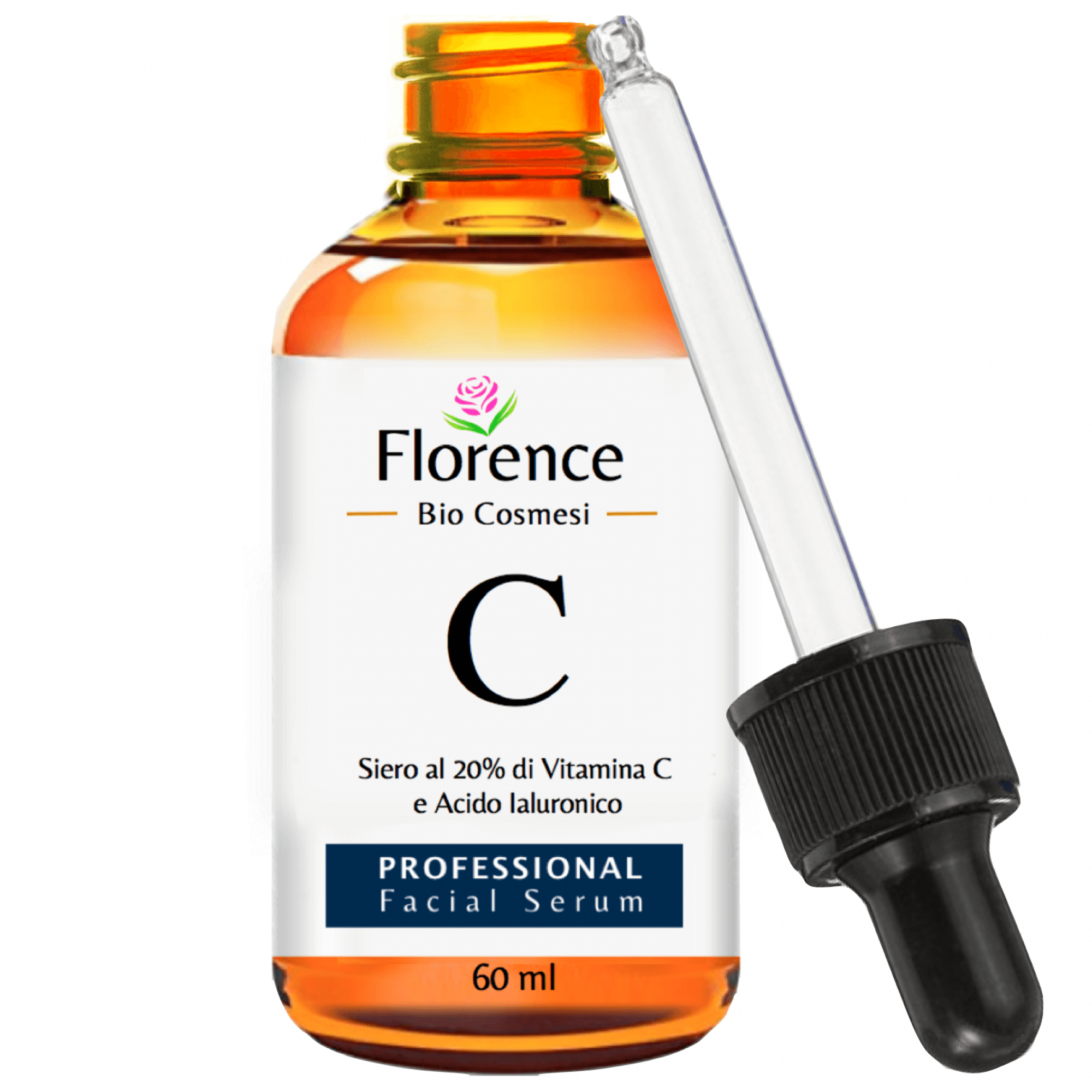 Organic Vitamin C Serum & Hyaluronic Acid for Face, Neck and Eye contour 60 ml. Florence Organics - Image 2