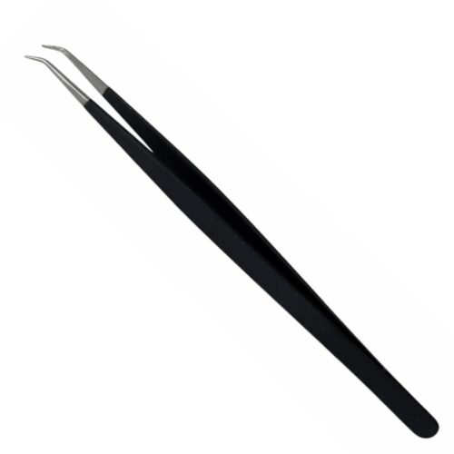 Buzzufy C14 coated curved tweezer, non-magnetic for jewellers and watchmakers, 145mm
