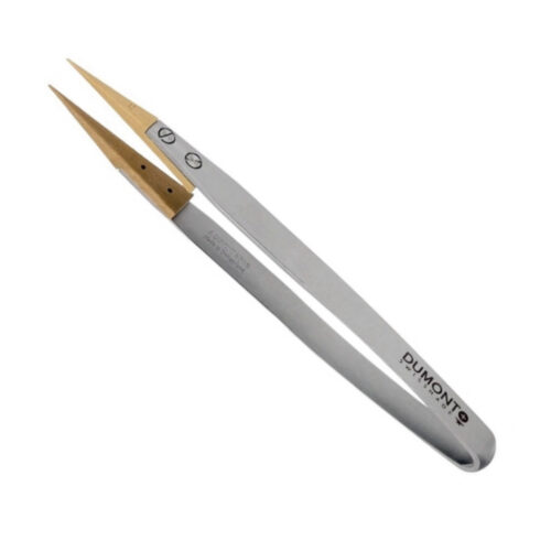 Dumont Dumoxel tweezer 159 with wooden tips for scratch-sensitive components 110 mm