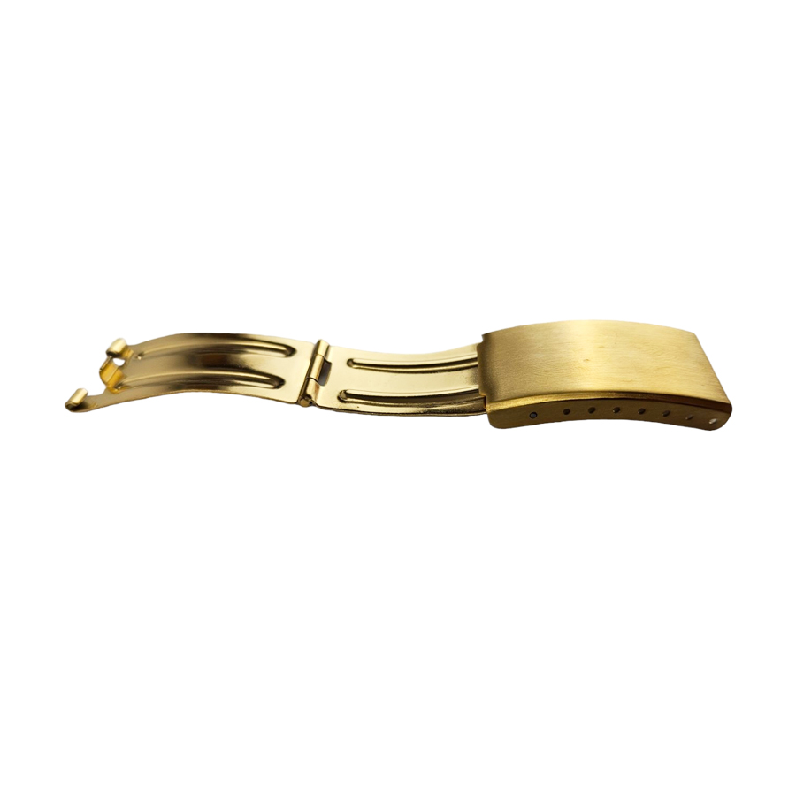 Gold plated stainless steel folding clasp for metal bracelets 18 mm - Image 2