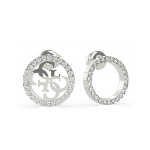 Guess women's silver plated earrings with SWAROVSKI stones UBE79099