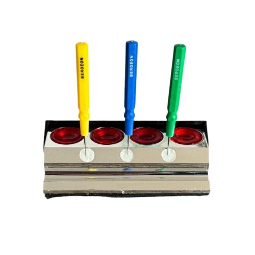 Oil block stand chrome plated with four oil cups watch tool