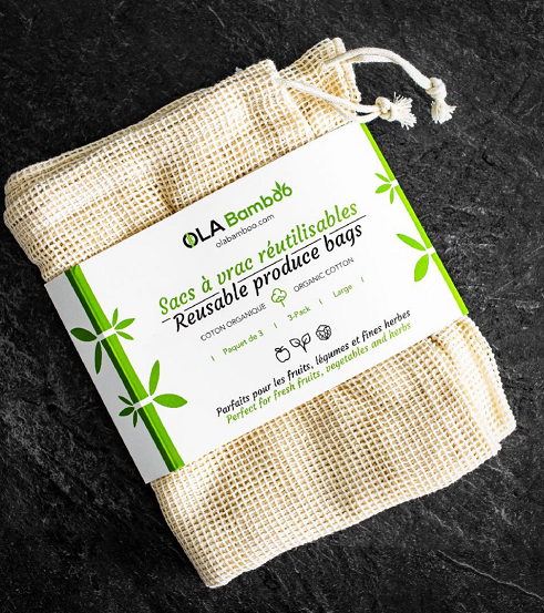 Set of 3 Reusable Produce Bags – Ola Bamboo