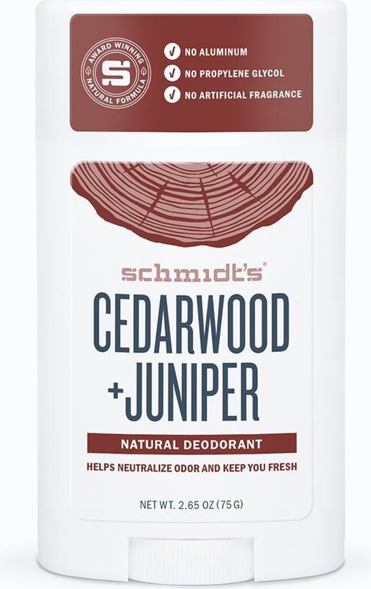 Schmidt's Cedarwood + Juniper Natural Deodorant Stick 75g