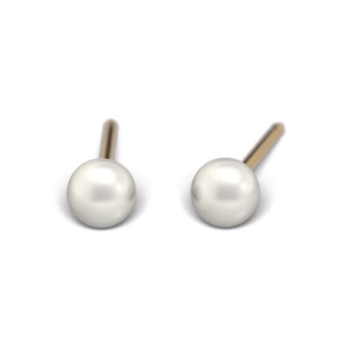 Studex Gold-Plated Earrings with White Pearl, 3mm 7531-0673
