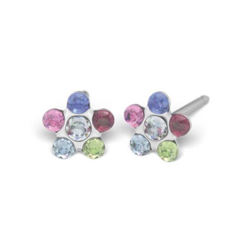 Studex steel Rainbow Daisy Flower Earrings, 5mm 7512-6213