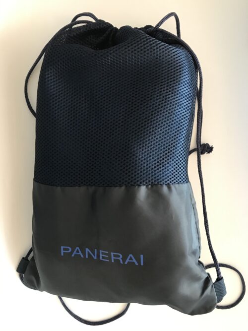 New Panerai large blue beach towel in travel storage bag