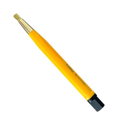 Boley scratch brush of brass with a handle in plastic pen, 4.0 mm