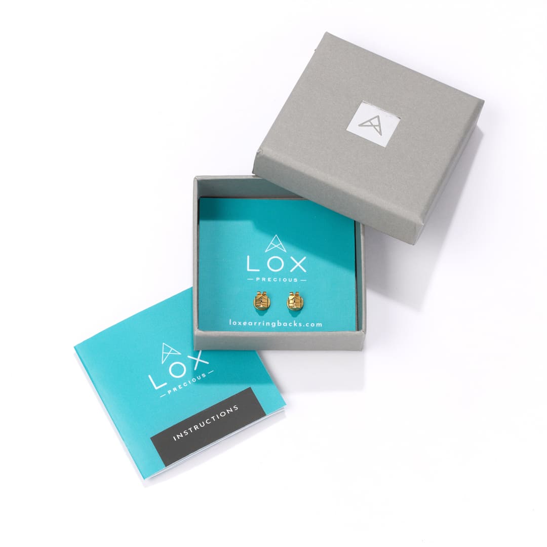 Lox Precious 24ct Gold Plated 925 Sterling Silver Locking Earring Backs – One Pair - Image 3