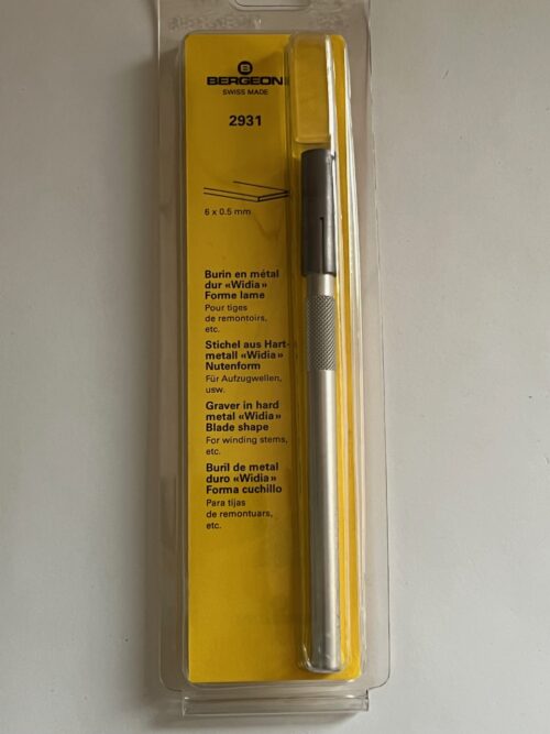 Bergeon Widia Chisel with Hard Metal Blade, 6 mm x 0.5 mm