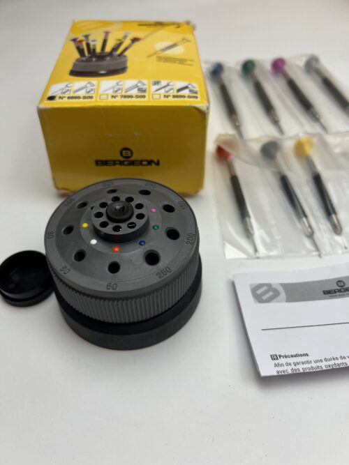 Bergeon 6899-S09 Ergonomic Screwdriver Set, Rotating Base, Open Package, Sold As Is, See Photos