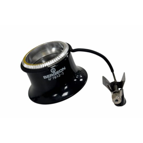 Bergeon 7913-2 Eyeglass Watchmaker Loupe, 5x Magnification, Clip-On Biconvex Lens, 25 mm, Swiss Made