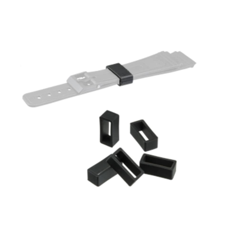 Black silicone keeper for watch strap, 22mm - Image 2