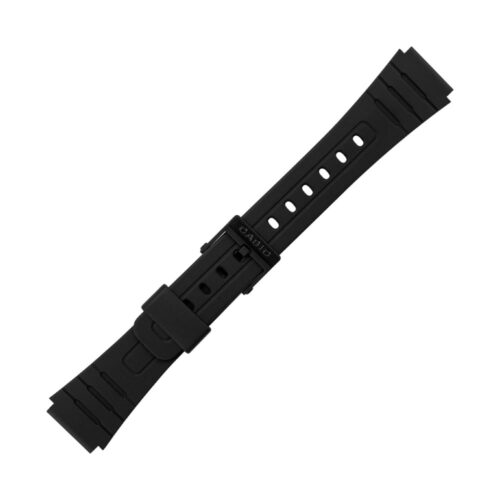 Casio plastic black watch strap 71604002 for F-91W, F-94, F-105W, 18 mm