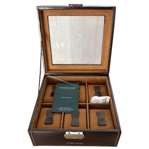Friedrich 23 brown leather watch box for 6 watches
