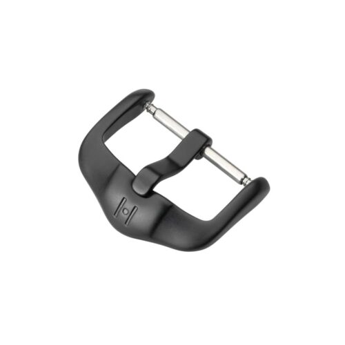 Hirsch Active black mat stainless steel buckle for watch strap 18 mm, Black Buckle, ref. BC1032-5-18