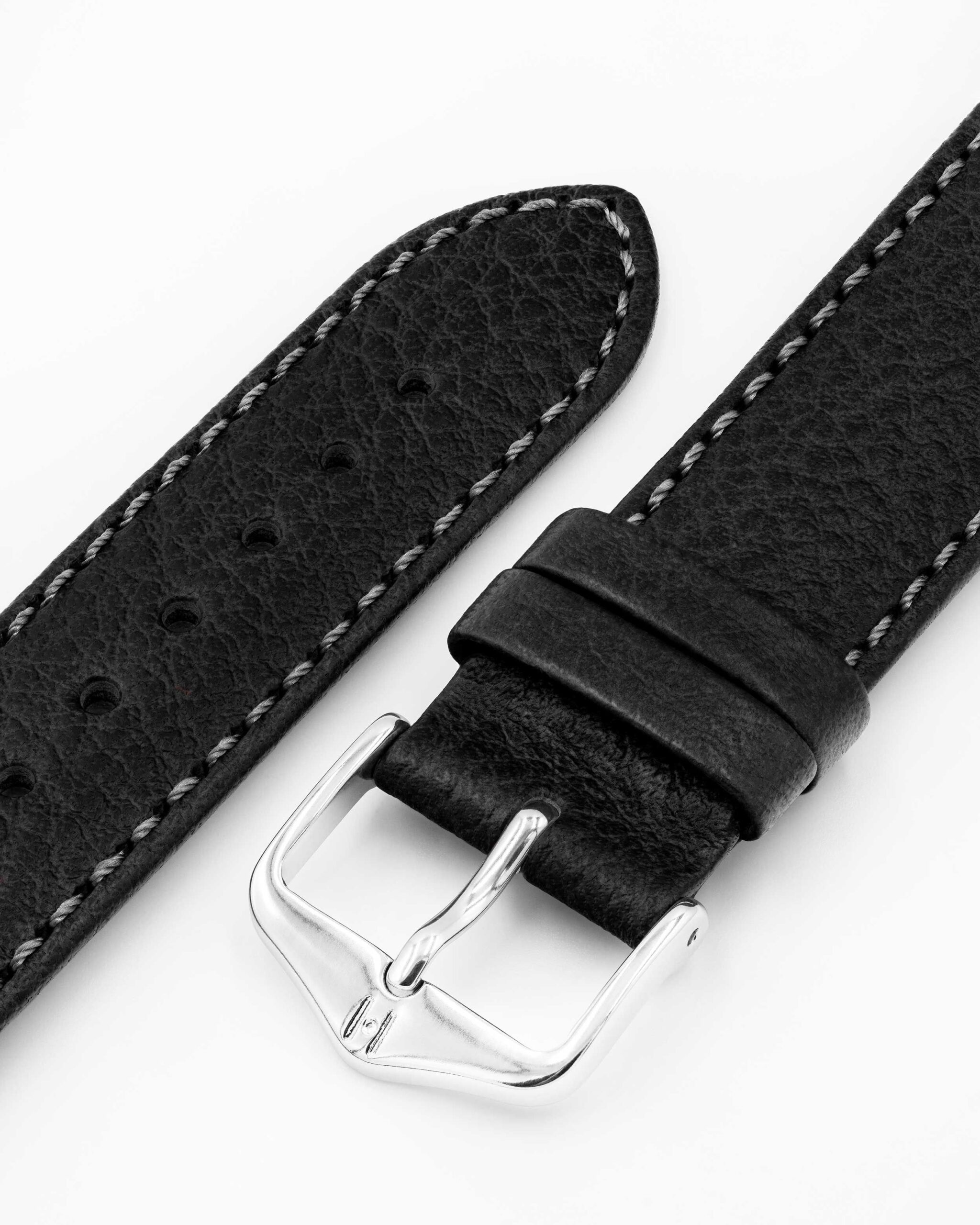 Hirsch Forest Black Leather Watch Strap, Quick Release, 18 mm - Image 4