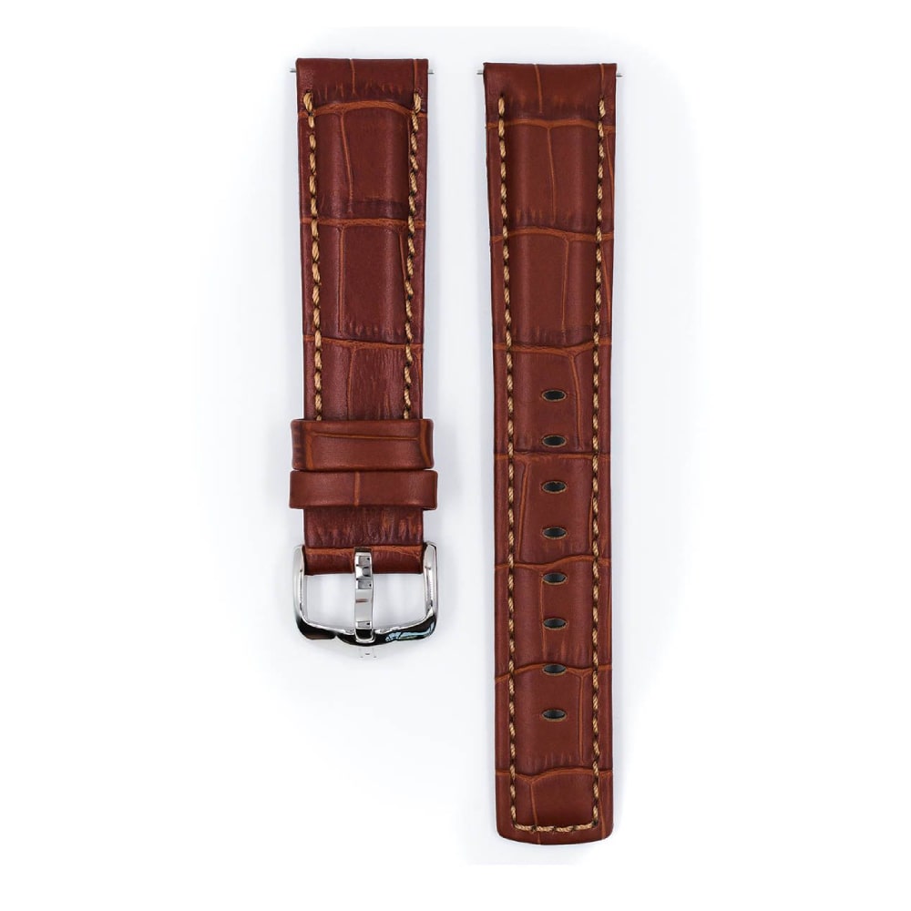 Hirsch Grand Duke L golden brown embossed leather watch strap, 20 mm, 02528070-2-20 - Image 3