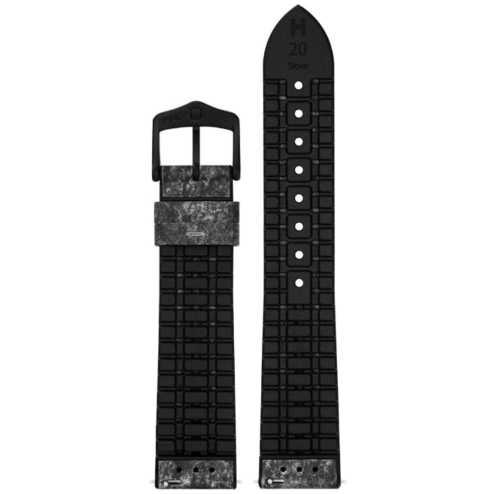Hirsch Stone L dark grey leather watch strap, 20 mm, 0925044050-5-20 - Image 2