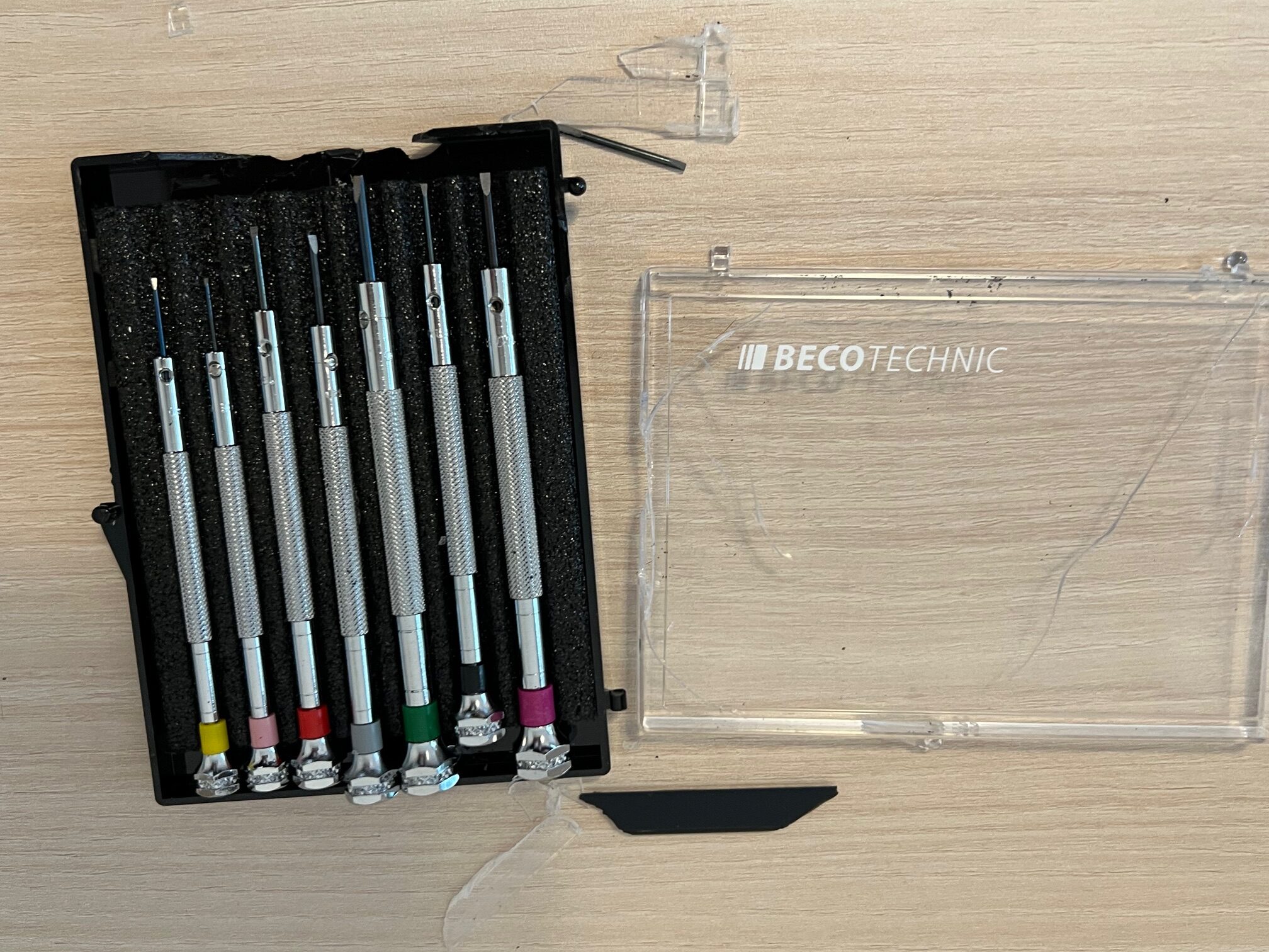 DAMAGED PACKAGING - Beco Technic Set of 7 Screwdrivers 0.60 to 2.00 mm in Plastic Box with Spare Blades - SEE PHOTOS - Image 15