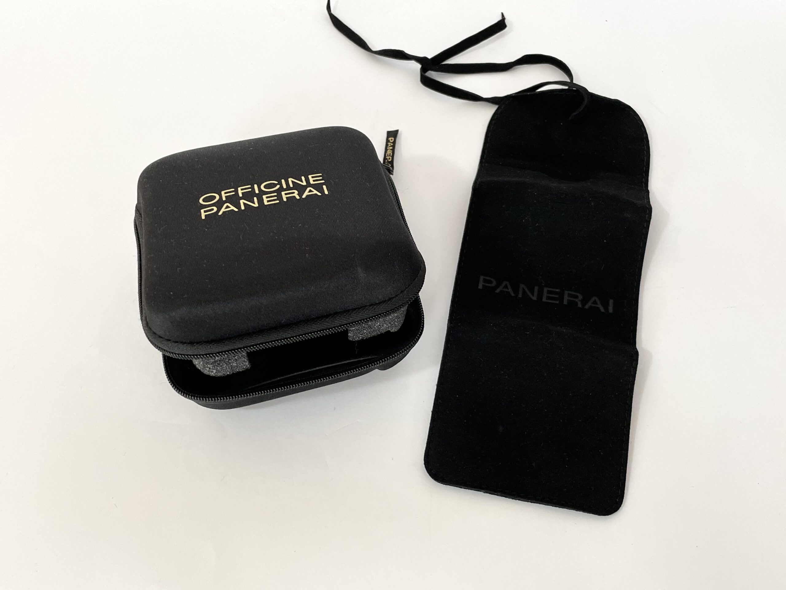 Panerai nylon watch travel case with velvet pouch