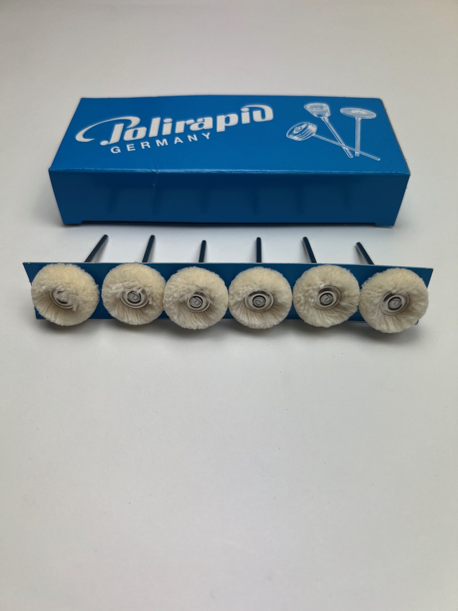 Polirapid Round Cotton Polishing Brushes, Mounted Disc, 21 mm, 6 Pack, By Polirapid in Germany - Image 2