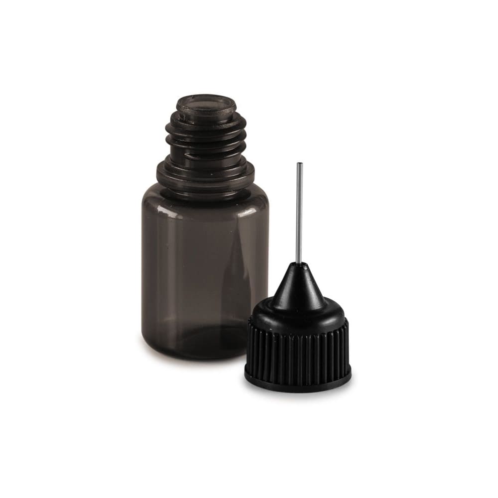 Set of 9 bottles, 5 - 50 ml, black with caps, dosing aids and funnel - Image 5