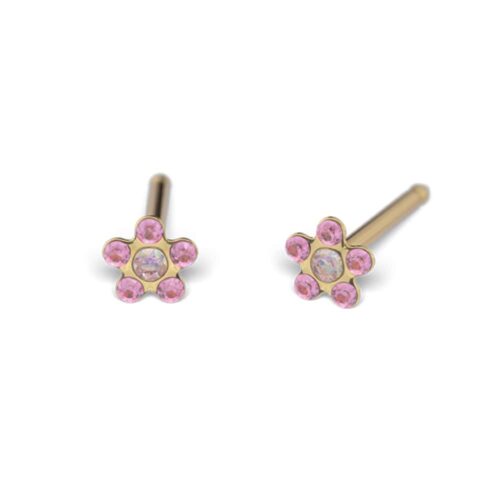 Studex Gold-Plated Baby Daisy October Rose Earrings, 3mm, 7581-6015