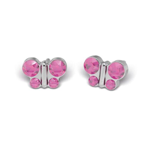 Studex steel Butterfly Rose Earrings, 8mm, 7524-2010