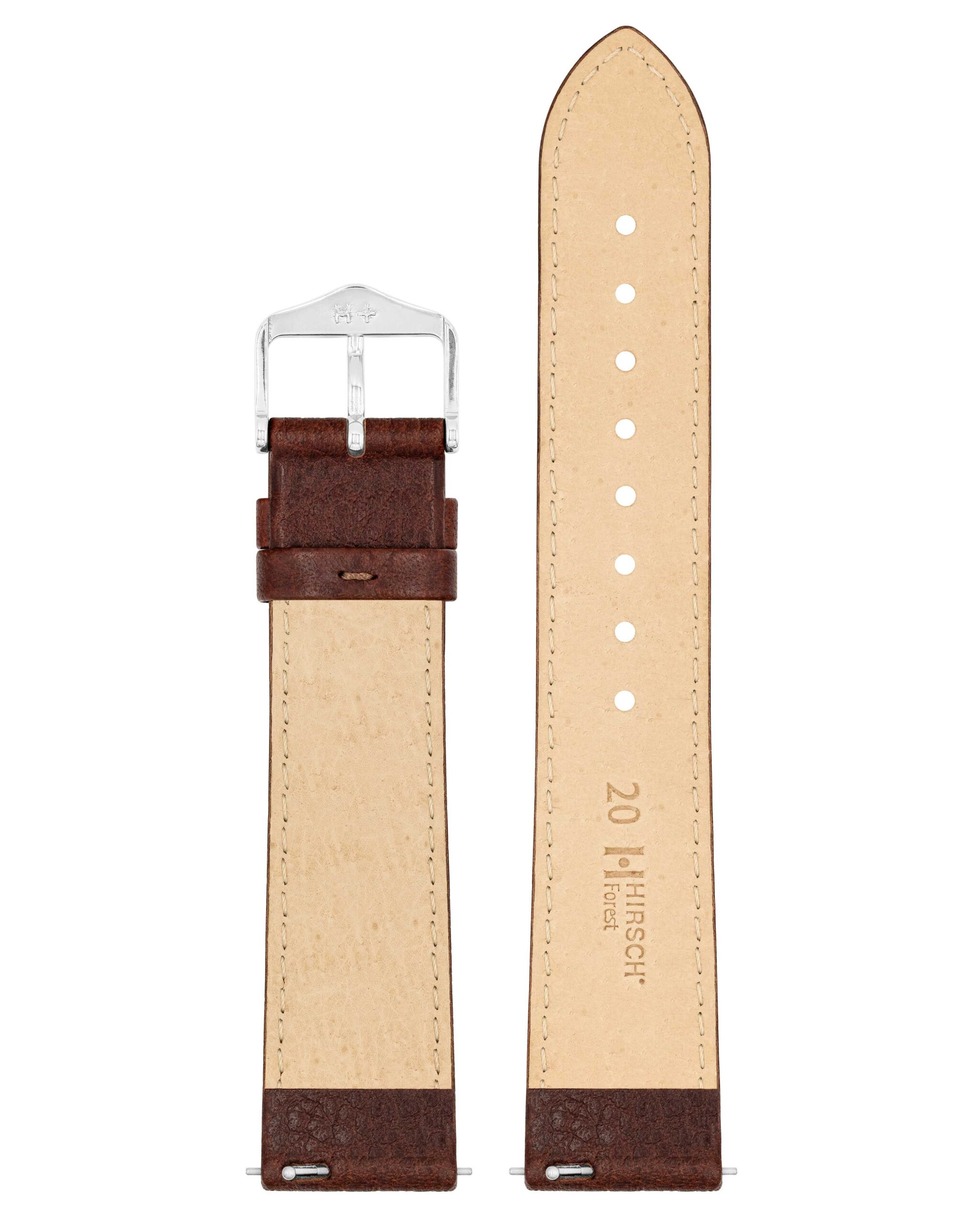 Hirsch Forest Watch Strap, Brown, Quick Release, 22 mm Lug, 20 mm Buckle, Length 120/80 mm, Size L, Ref. 17920210-2-22 - Image 4