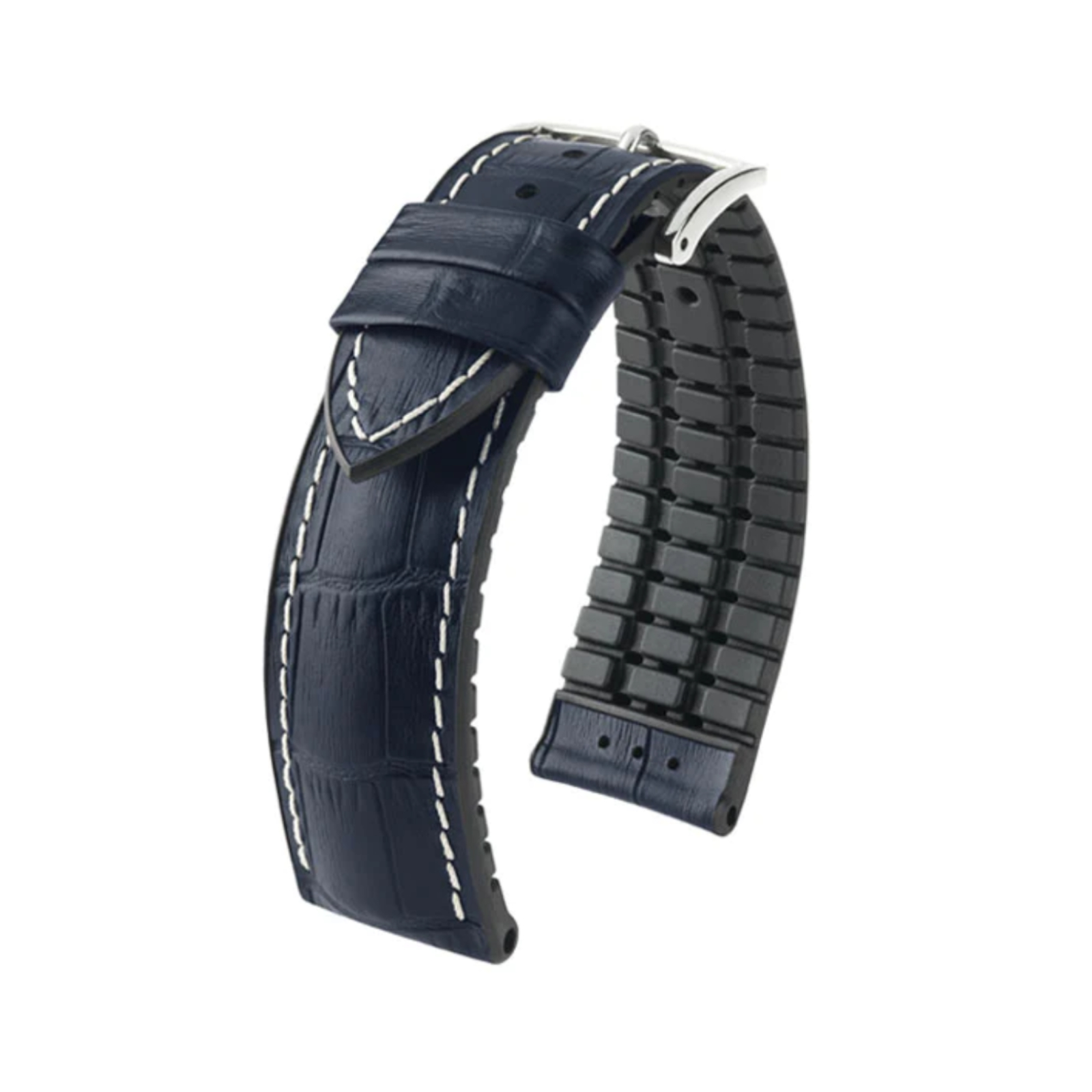 Hirsch George L Blue Calf Leather Watch Strap 22 mm