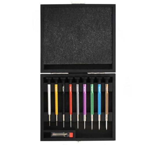 Horotec MSA01.020 (01.020-E) set of 9 precision watchmakers screwdrivers in aluminium handles