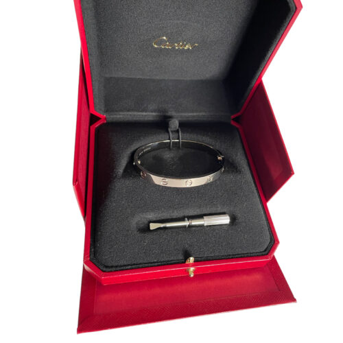 New Cartier Love 18k white gold bracelet size 17 2022